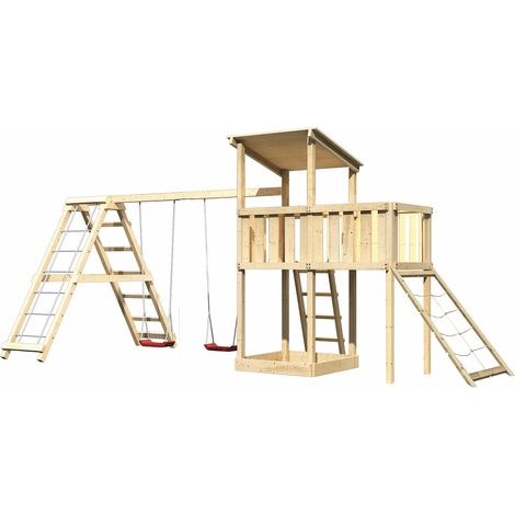 Akubi Spielturm Anna natur DSA+KG+ABP+Netzrampe