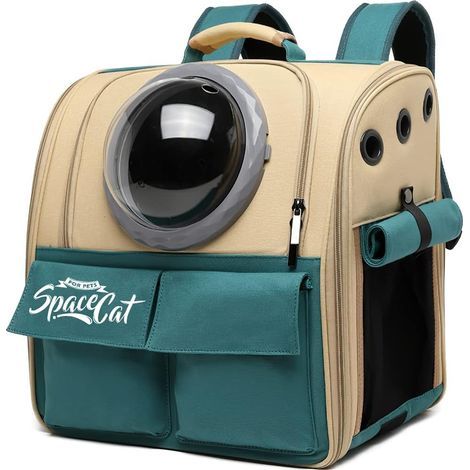 ZOLGINAH Katzenrucksack, belüfteter Haustierrucksack in Raumkapselform, Reiserucksack für kleine Hunde (Khaki) (1/5)