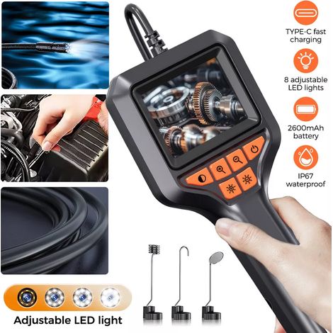 Endoscope - Camera D'Inspection 1080P - Câble Semi-Rigide 9 mm - Écran IPS 2,8 Pouces - Étanchéité IP67 - Batterie Intégrée 2600 mAh - 1 Pièce (1/5)