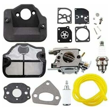 FENOPLASTICACarburateur avec Filtre à Air, Bougie d'Allumage et Kit de Réparation de Membrane pour Tronçonneuses Husqvarna 36, 41, 136, 137, 141, 142, 137E, 142E, Remplace le Modèle Zama C1Q-W29E. (1/5)