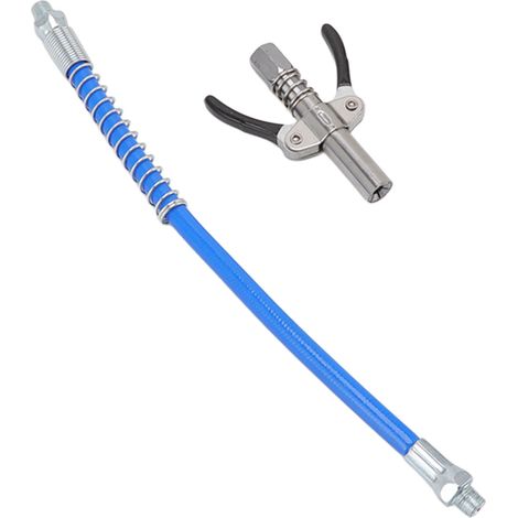 Raccord pour graisseur électrique manuel haute pression, buse à huile à double verrouillage, tuyau de 30,5 cm, filetage mâle G1/8 type B, 9 x 7 x 1,6 cm / 3,5 x 2,8 x 0,6 po (1/5)