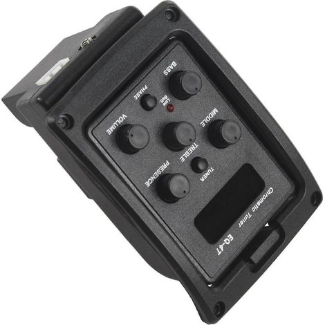 Préampli EQ-4T à 4 bandes avec accordeur intégré pour guitare acoustique, écran LCD et contrôle du volume. Préamplificateur pour guitare électrique. (1/4)