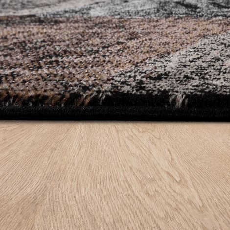 Paco Home Alfombra Diseño Salón Colores Originales Cuadros Turquesa Marrón Crema 70x250 cm
