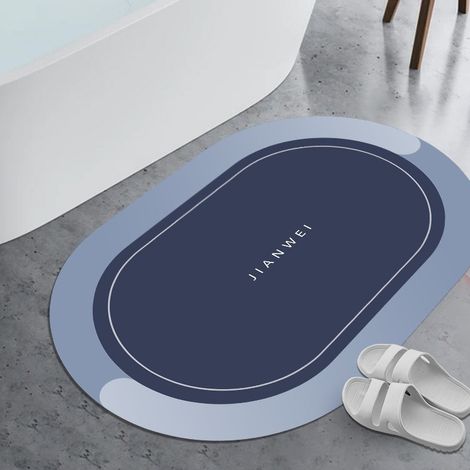 Tapis de sol absorbant en terre de diatomées douce, imprimé et coloré, antidérapant, à séchage rapide, idéal pour les salles de bain, les toilettes et la maison - Rouge foncé - 50 x 70 cm