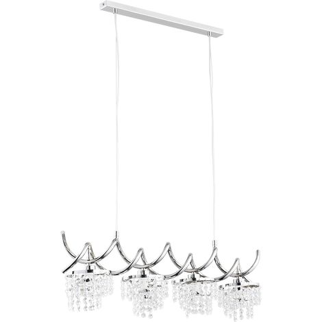 Suspension barre glamour chromée cristal 4xE14 HELISA (1/3)