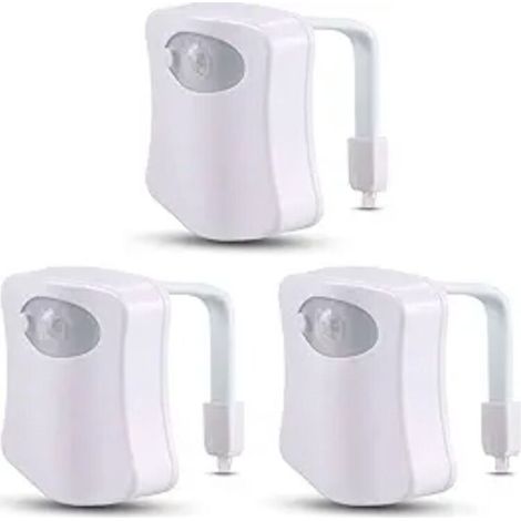 Veilleuse LED multicolore pour toilettes - Lampe de salle de bain activée par le mouvement avec éclairage intelligent de la cuvette (1/5)
