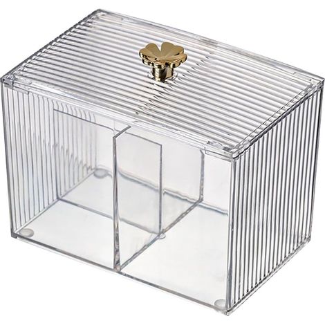Boîte de rangement transparente en acrylique pour maquillage , avec couvercle et plusieurs compartim