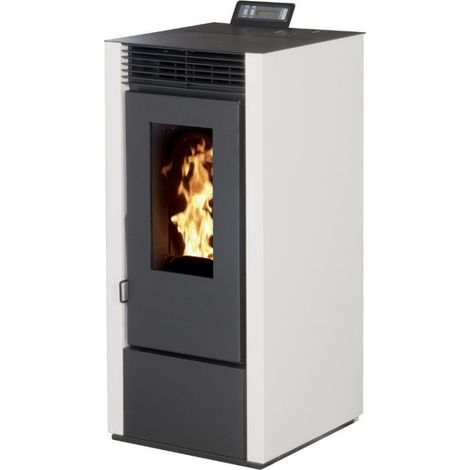 Interstoves – Poêle à granulés étanche canalisable 14 – Puissance 93.4% – Autonomie 35h – 2 ventilateurs – Sortie façade ou toiture