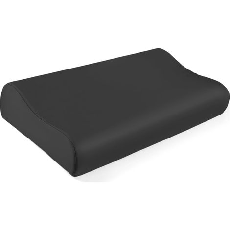 Taie d'oreiller 100 % soie de mûrier 19 mommes pour oreiller contour cervical en mousse à mémoire de forme, lavable (noir, 50,8 x 30,5 x 9,9 cm/6,9 cm) (1/5)