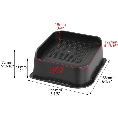 Set di 4 rialzi per mobili Bardusch da 5 cm, per letto, divano, sedia da ufficio, frigorifero, lavatrice, design a L, fino a 2700 kg (1/4)