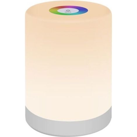 Night Light, RGB, 7 Colors, 4 Lighting Modes, Touch Control, Dimmable, 1200 mAh Battery, Portable, USB, White (1/5)