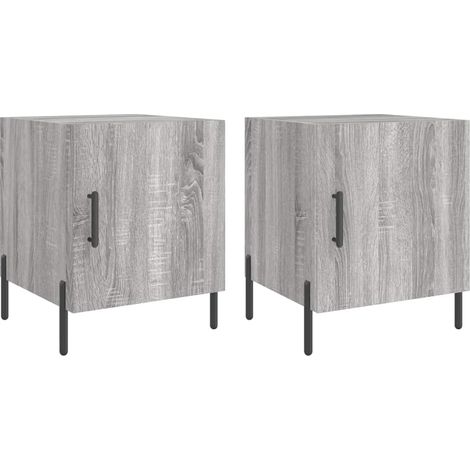 Maison Exclusive - Mesitas noche 2 uds madera ingeniería gris Son