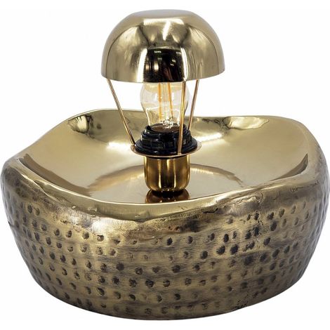 Lampe de table design métal finition or vieilli élégante - or vieilli martelé (1/3)