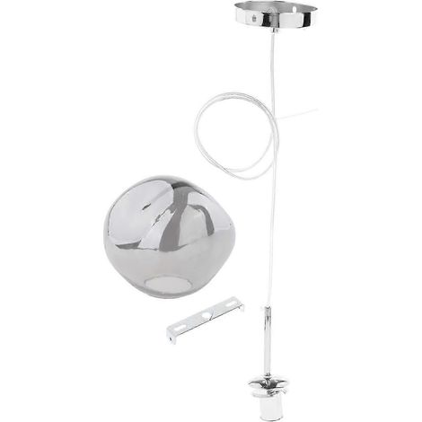 Handgeblasene Pendelleuchte E27, Lampenschirm aus geschmolzenem Glas, 15 cm, Gold-15CM Grey (1/5)