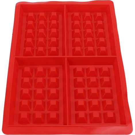 Moule à Gaufres Rectangulaire en Silicone 4 Parts, Anti-adhésif pour Cuisson Facile de Gâteaux, Biscuits et Desserts (1/5)