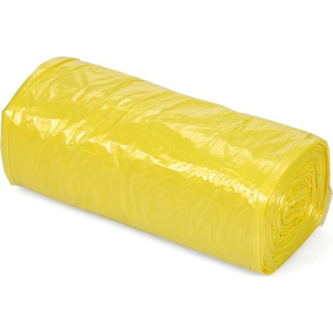 Bolsas de basura extra resistentes de 45×50 cm – Paquete de 5 rollos (100 bolsas), PE ecológico, negro/amarillo (1/5)