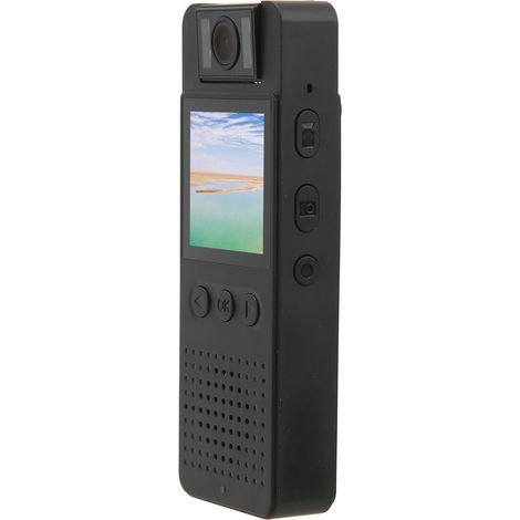 Diese tragbare Kamera bietet Audio- und Videoaufzeichnung, ein um 180° drehbares Objektiv, 1080p-HD-Aufnahme und WLAN-Wiedergabe in Echtzeit. Ideal zum Vloggen beim Spazierengehen, mit 64 GB Speicher. (1/4)