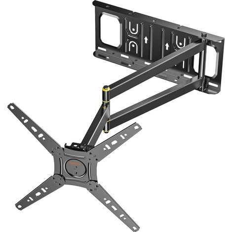 Support Mural TV pour Écrans et Monitors 13-50 Pouces LED LCD 180° Rotation 180° Pivotant Support TV Mural Orientable et Inclinable Support TV d'angle jusqu'à 35KG Max VESA 300x300mm (1/5)