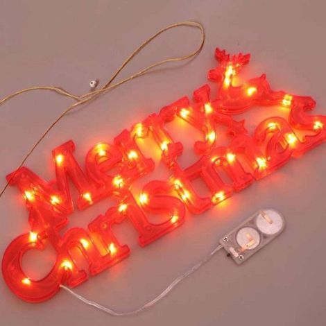 „Merry Christmas“-Schild, batteriebetriebene Lichtdekoration, ideal für Weihnachtsbäume, Kränze sowie als Weihnachtsdekoration im Innen- und Außenbereich. (1/5)