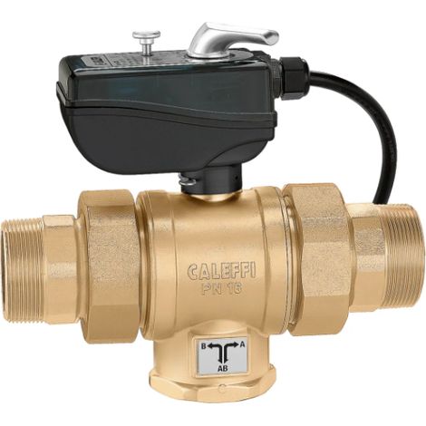 Valvola a sfera motorizzata a tre vie con foratura a "T" Caleffi 638T 230V - 1 1/4" (1/2)
