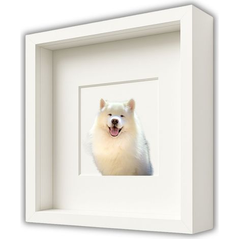 Tiefer 3D-Rahmen 24,5 x 24,5 cm für Moosbastelarbeiten und Fotos, weiß