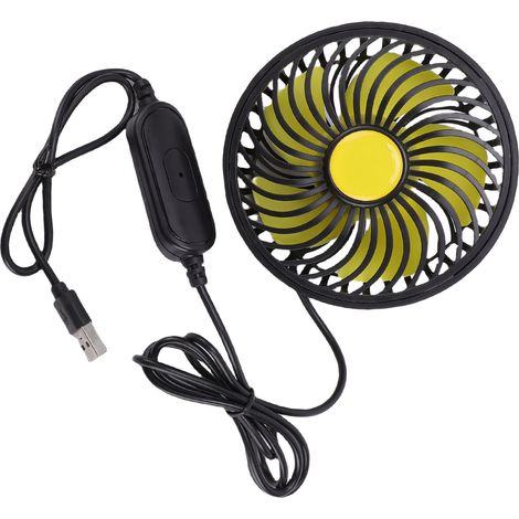 Ventilateur voiture USB gainé ABS 18 pi/s 3500 tr/min orientable 360° pour siège arrière auto camion circulateur d'air (1/5)
