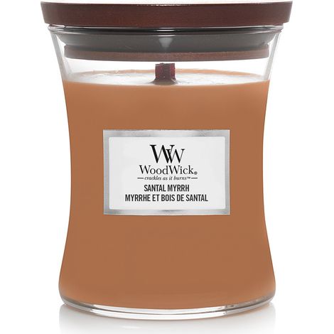 WoodWick Santal Myrhh vela Cilindro Ámbar, Limón, Madera Marrón 1 pieza(s)
