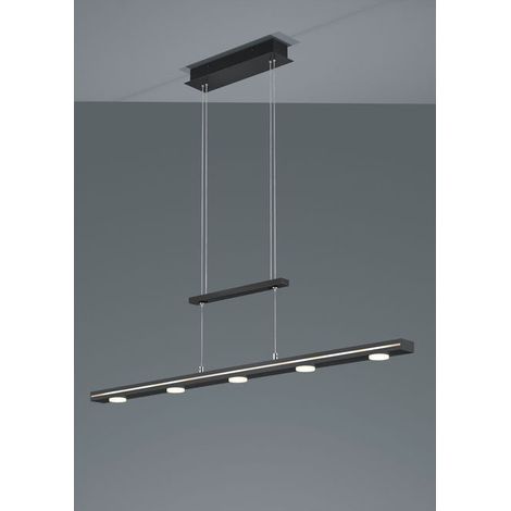 Lampada Sospensione Interno Led 7 Luci Bidirezionali Nero Lacal GD Trio