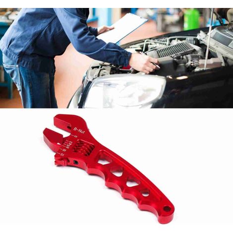 Clé à molette anti-rouille légère, rotation fluide, outil de serrage pour bricolage auto et maison, rouge (1/5)