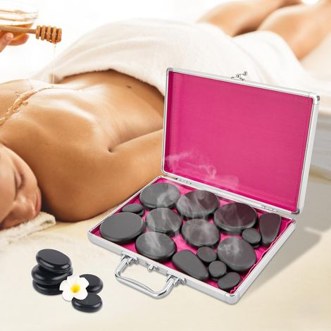 18 PCS massage Stone heater set, Volcanic Energy Stone thermostat heater, portable pour massothérapie, relaxation, soins Spa (1/5)
