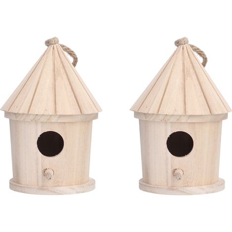 Nichoir - Bois Massif - Pour Observation des Oiseaux - Jardin Balcon Extérieur - 2 Pièces