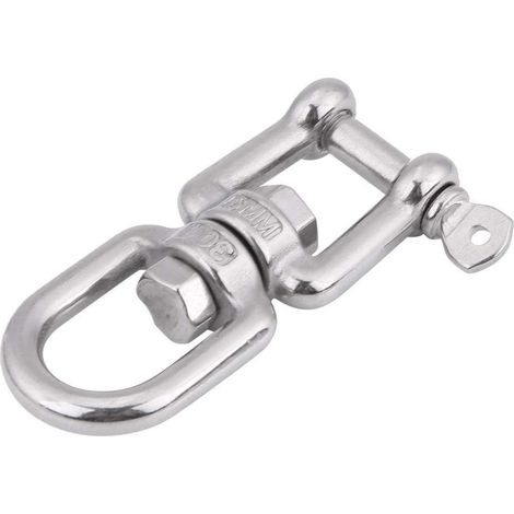 Émerillon pivotant robuste en acier inoxydable 304, anneau rotatif à mousqueton pour levage et ancrage, dispositif de manutention, diamètre 6mm (1/5)