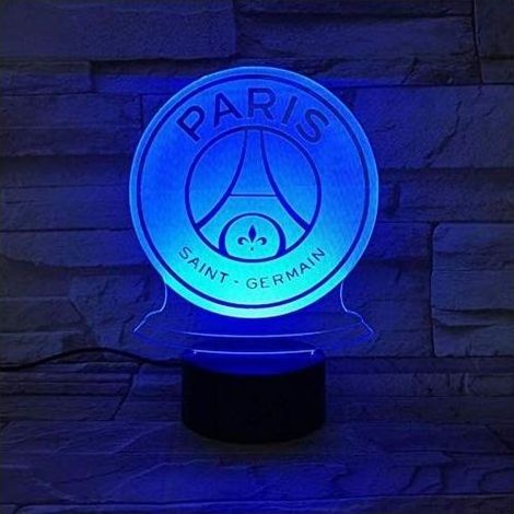 Veilleuse LED FC Paris Saint Germain Football Club 3D Illusion Enfants Enfants Ligue 1 Logo de Football PSG Night Lamp Lampe de Table @ 1 (1/5)