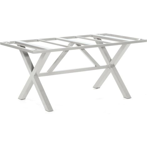 Tischgestell Spectra-Base X-Gestell aus Quadratrohr Aluminium silber 160 x 90 cm