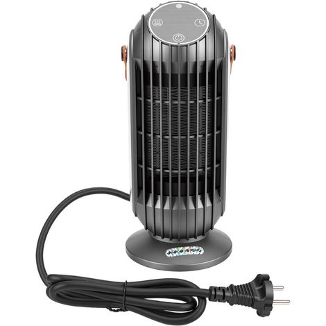 Crezuo 1500W PTC Schnellheiz-Heizlüfter für den Innenbereich, tragbarer Tischventilator mit Timer, für Schlafzimmer, Badezimmer, Büro – Crezuo