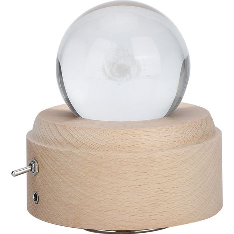 Transparente Kristallkugel, drehbare Spieluhr aus Holz mit LED-Nachtlicht – ideales Geschenk für Mädchen zum Geburtstag oder zu Weihnachten – Dekoration für Zuhause