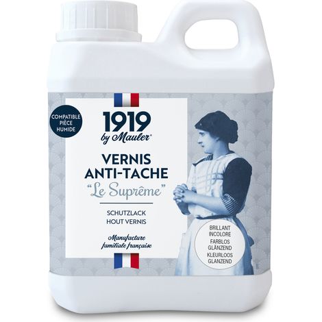 Vernis bois & peinture intérieur - 1L Mat Incolore - Sans odeur - Anti-taches Le Suprême 1919 BY MAULER