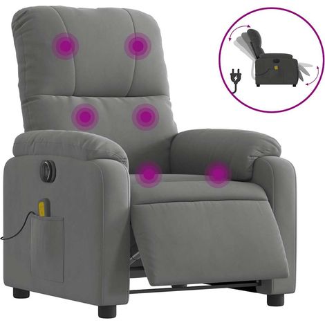 Maison Exclusive - Massagesessel Elektrisch Dunkelgrau Mikrofaser