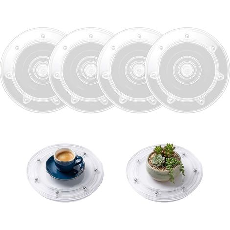 4 pièces Plateaux rotatifs, diamètre 150MM, Plateau Tournant, Plateaux rotatifs Transparents, Plateaux rotatifs en Acrylique, Convient aux Plantes en Pot, Ordinateurs Portables, moniteurs, etc (1/5)