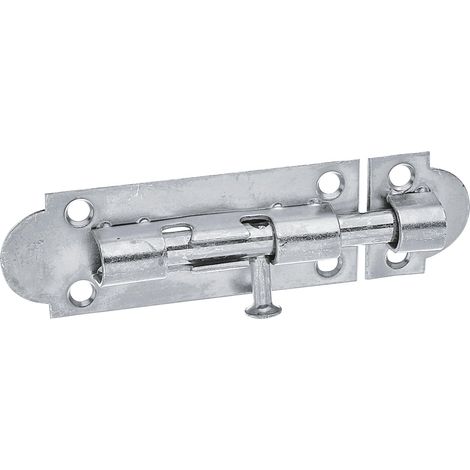 Verrou à grenailles avec poignée à bouton et sans ressort électro-galvanisé en jaune plaque 75 x 28 mm Ø du boulon 7 mm kit de 12