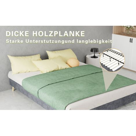 Letto struttura letto 140x200 velluto grigio OKMYHOME