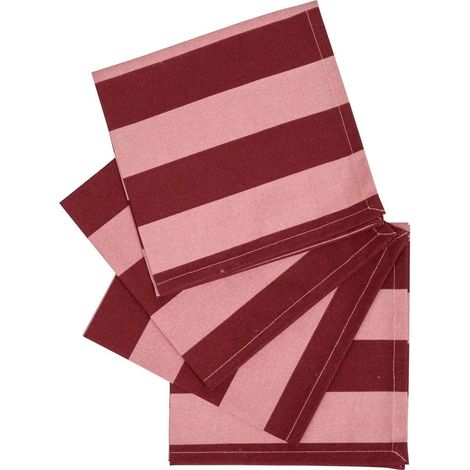 Lot de 4 Serviettes de Table "Chéri" 40x40cm Rouge