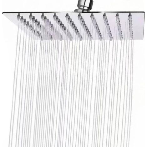 Pommeau de douche carré en acier inoxydable de 10 pouces, pommeau de douche universel à économie de pluie, douche haute pression rotative à 360 °, autonettoyante, facile à installer et à nettoyer (1/5)