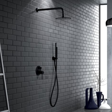IMEX - columna ducha empotrada con grifo negro (1/5)