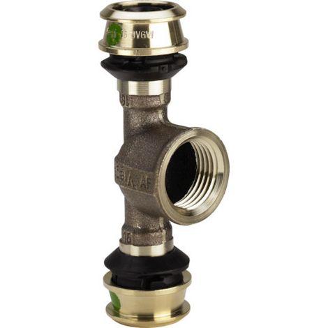 Viega Raxofix-T-Stück, d1 32, Rp 3/4, d2 32 Siliziumbronze Modell 5317, 647179 (1/3)