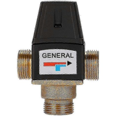 Nouveau mitigeur thermostatique 2024 - Mitigeur thermostatique 3 voies DN20 en laiton avec filetage mâle pour chauffe-eau solaire (1/4)