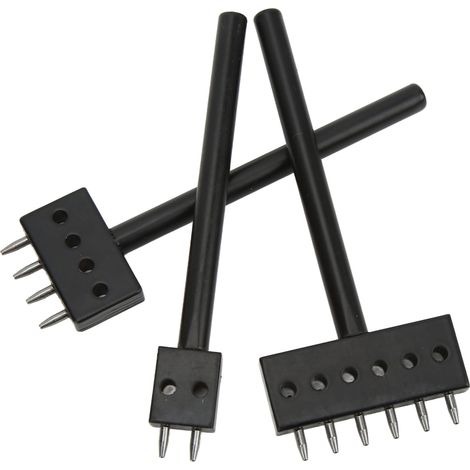 Ensemble de 3 outils de perforation du cuir, en acier traité thermiquement, résistant à l'usure et permettant une perforation rapide. (1/5)