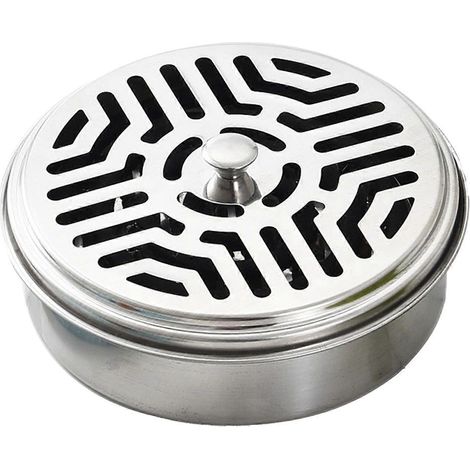 Support pour spirales d'encens en acier inoxydable ignifugé, ignifuge et anti-insectes, avec plateau. (1/5)