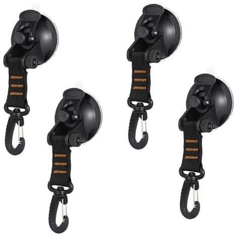 4pcs Suction Cup Anchor, Anchor Suction Cups, Heavy Duty Suction Cup Anchor with Tie Down Hook Attachment, Suction Cup Awning Fixing Hook for Car Boat Camping Tent Luggage (1/5)