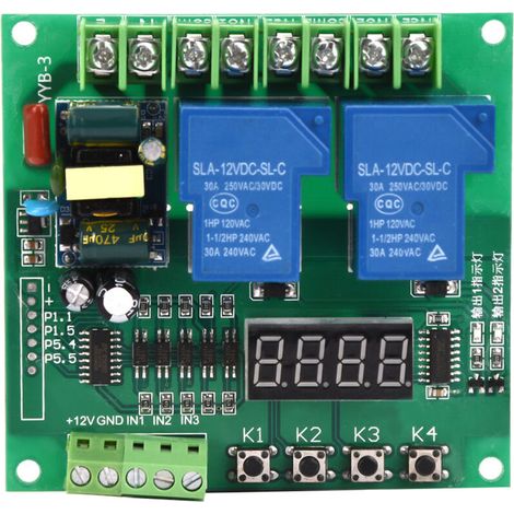 Panneau de commande avant/arrière du moteur 220V, Module de Cycle de synchronisation de retard à deux relais (1/5)